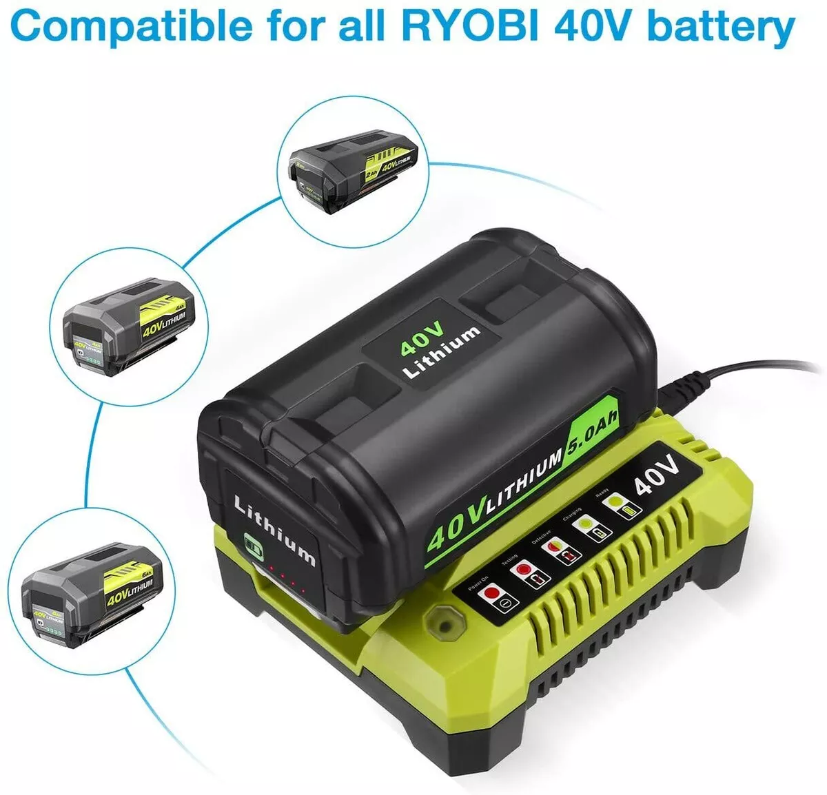 Battery Charger For Ryobi 36V RLM36X51SP RLT36BS RLT36C3325 RLT36X20 RLT36X4BL