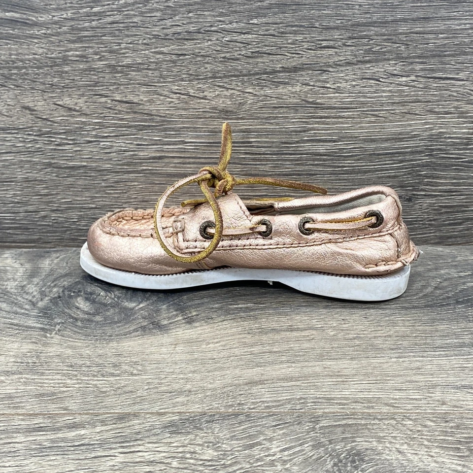 Sperry верхний сидр кожи Одри шнурует вверх плоский лодки туфли ребенка ясельного возраста размер 7,5 М розовый - Изображение 2 из 4