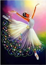 Ballerina dancer pattern DIY Bead Embroidery Kit Needlepoint Beading Beadwork
