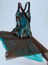 A Wish Come True Green/Brown Dance/Halloween Costume - Large Child Size 12-14