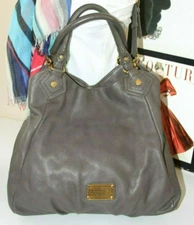 Marc by Marc Jacobs Classic Q Fran Gray Leather Large Tote   $488  #42*P 