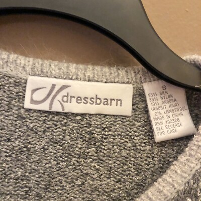 写真 Dressbarn Silk Angora Wool Silk Floral Embroidered Full Zip
