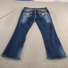 Rock Revival Jeans Womens 30 Blue Easy Boot Cut Dark Wash Denim Designer READ