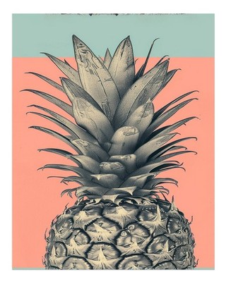 Moderne Ananas-Wandkunst Lebendige Wohnkultur Frucht-Wandkunst
