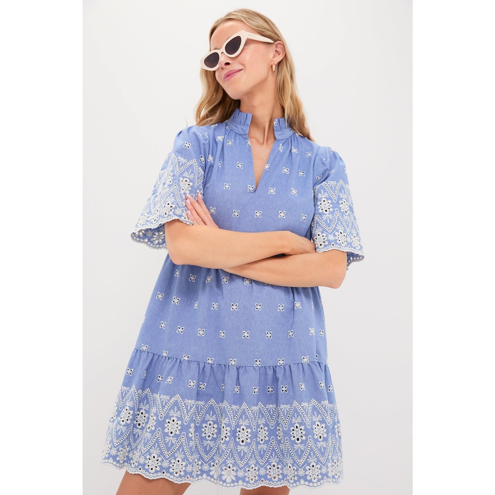 TUCKERNUCK Chambray Embroidered Crawford Dress Size XL NWT