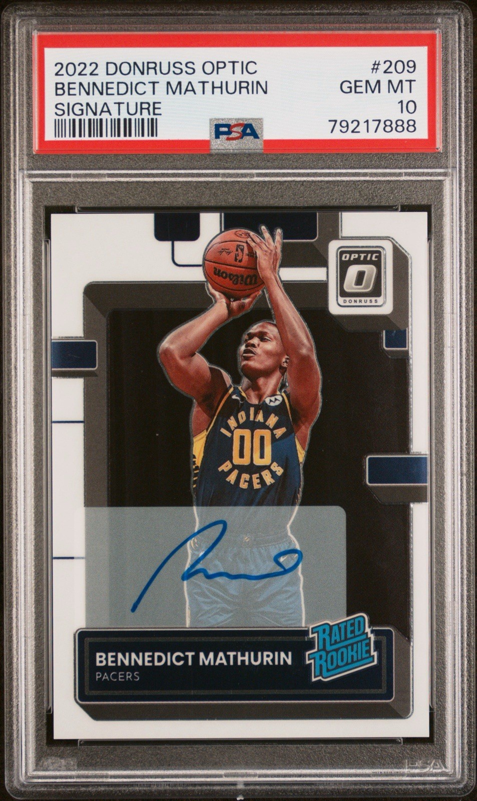 2022-23 DONRUSS OPTIC BENNEDICT MATHURIN RATED ROOKIE AUTO PSA 10 🏀 view 1