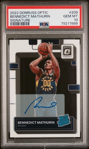 2022-23 DONRUSS OPTIC BENNEDICT MATHURIN RATED ROOKIE AUTO PSA 10  🏀