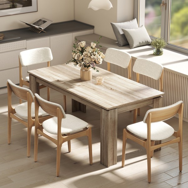Homcom Esstisch Ausziehbar 180-260 X 90 Cm KüChentisch FüR 8-10 Personen, Eiche-image