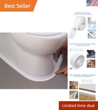 2 Rolls Caulk Tape Self Adhesive, Bathroom Waterproof White Caulking Sealant ...