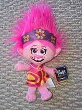 Poppy Plush Stuffed Animal Trolls World Tour 8" NEW Pink Dress NEW