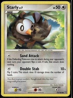 Starly 75/100 Common Stormfront LP Pokemon Card