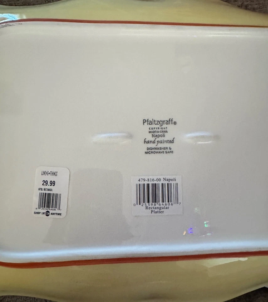 Lot Of Pfaltzgraff Napoli 4 Hot Plate Trivet  Square & Serving Plate 2008 Floral - Image 3 of 4