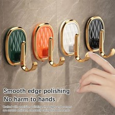 Punch-Free Wall Hooks Strong Sticky Coat Hanger Rack Clothes Bag Door Organizer