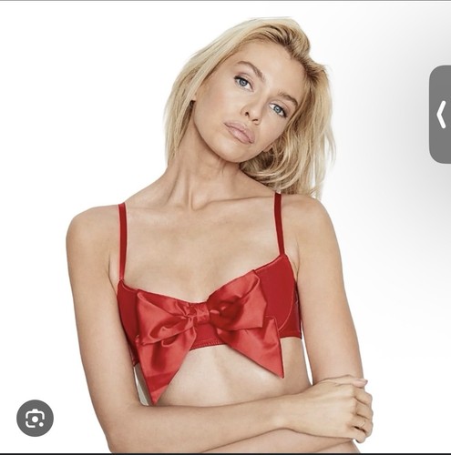 Victoria’s Secret Dream Angle Red Satin Lingerie Set 2 Pcs Bra 32DD/E+Thong XS - Picture 3 of 7