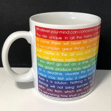 Mug Success 1981 Affirm Positive Mindset Health Wealth Body Mind Spirit Rainbow