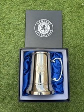 Image of Official Glasgow Rangers FC Stainless Steel Stein Pint Tankard Gift Boxed 550ml