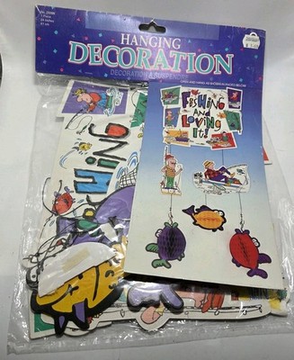 NOS Amscan Fishing And Loving It Party Hanging Decoration Cartoon 3D Fish 24'' 