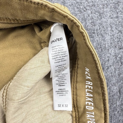 DU/ER Pants Men 32x32 Brown Duer N2X Relaxed Taper Fit Stretch Performance Jeans - Picture 4 of 9