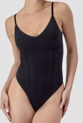 MAIDENFORM M Basically Sexy Seamless Smoothing Black Thong Bodysuit S M L XL 2XL