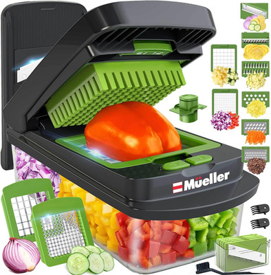Mueller Pro-Series 10 in 1, 8 Klingen Gemüse 8 Klingen, grau/grün