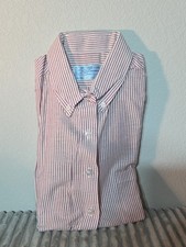 Vtg NOS LS Work Wear Red Kap Executive White Red Striped Button Shirt USA 14 RG