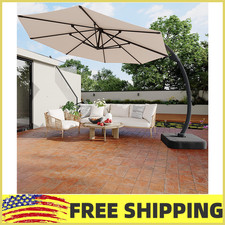 11FT Cantilever Aluminum 360  Rotation Offset Patio Umbrella,Sun Shade for Patio