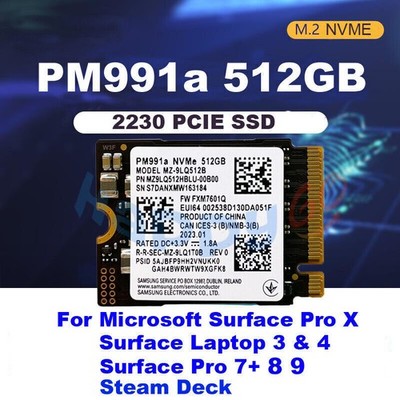 512GB Samsung PM991a M.2 PCIe Gen3x4 NVMe 2230 SSD Solid State Drive MZ-9LQ512B