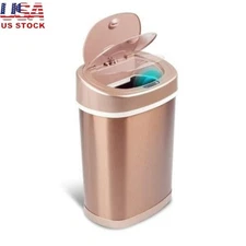 Touchless Trash Can Automatic Lid Motion Sensor Wastebasket Kitchen Bathroom New