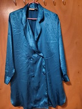 Victoria's Secret Gold Label Satin Sleep Night Shirt Dark Teal M/L