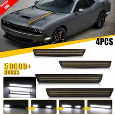 4x Dynamic Front Rear LED Side Marker Light Kit For 2015-2023 Dodge Challenger