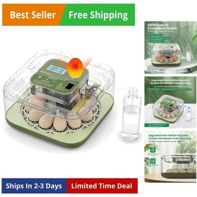 12 Egg Incubator with Humidity Display & Built-in Candler, Automatic Turner, ...