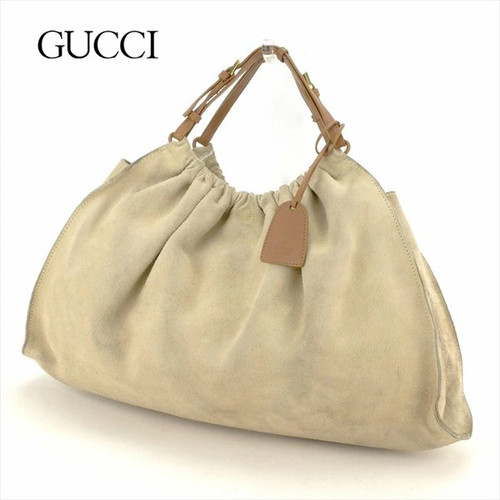 Gucci Tote Bag Brand Handbag Beige Brown Gold