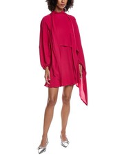 Valentino Balloon Sleeve Silk Mini Dress Women's