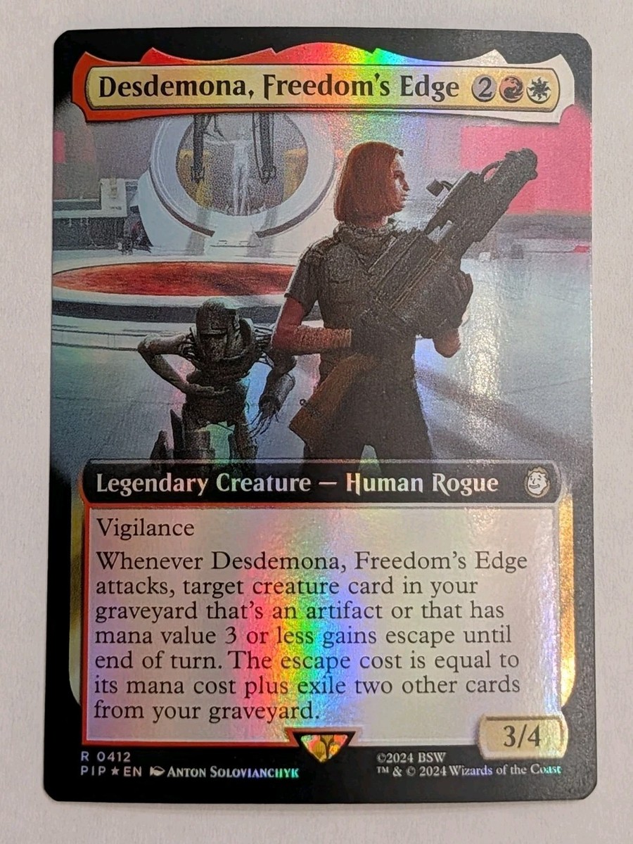 mtg ニューカペナ神話デーモン　プロモfoilセット Desdemona, Freedom's Edge (Extended Art) Universes Beyond: Fallout