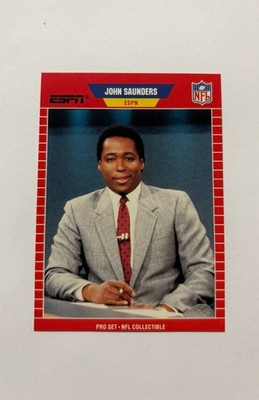1989 Pro Set Football Card Announcer Collectible #8 John Saunders ESPN