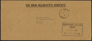 Falkland Islands 1987 OHMS Cover w/ BOXED AGRICULTURAL RESEARCH CENTRE H/S
