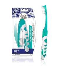 Folding Toothbrush with Built-in Cover, Perfect for Travel, Hiking & Camping, Co