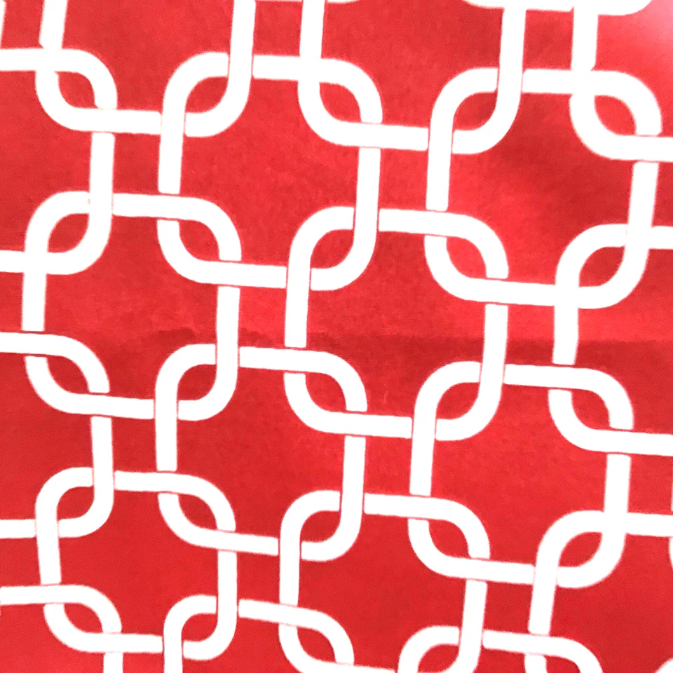 Рождественский открытый геометрический красный белый цепочка ткани праздник ткани 3,25 ярда лот - Изображение 4 из 4