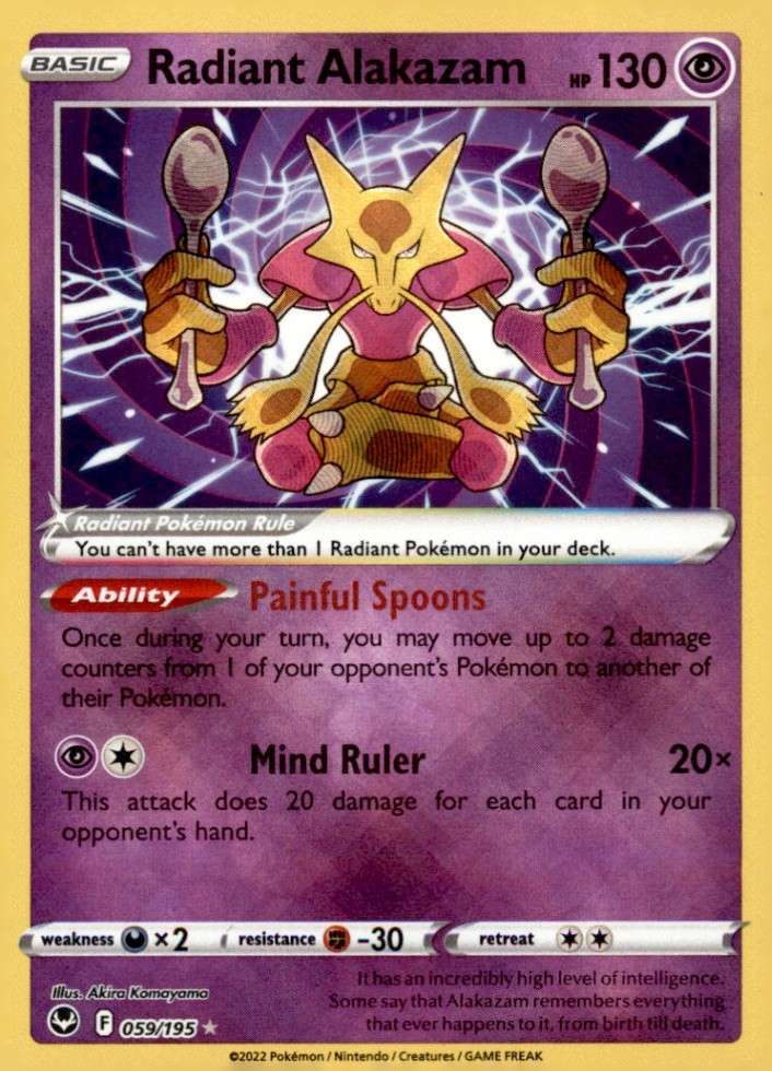 Radiant Alakazam Radiant Rare SWSH12: Silver Tempest 059/195 NM