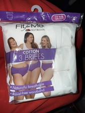 Fruit of the Loom Women's Brief Underwear, 3-Pack, Size 13 Made in USA