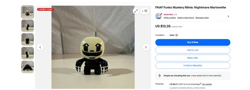 Nightmare Marionette + Normal Marionette FNAF Mystery Mini Lot