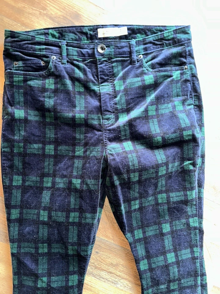 $129 Vineyard Vines Blackwatch Tartan Plaid Velveteen 5 Pocket Pants Size 14 - Изображение 4 из 4