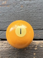 "Mesa de billar bola de repuesto estándar 2 1/4"" una bola amarilla vintage"
