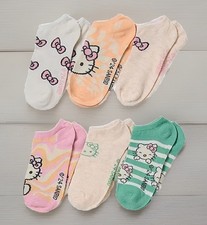 Girls Sanrio HELLO KITTY Low Cut Socks 6-Pack Size 5-6.5 (Shoe Size 4-7.5) NEW