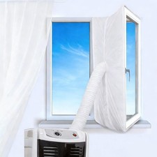 Thickened Nylon Air Conditioner Window Kit 300CM, Adjustable One Size, White