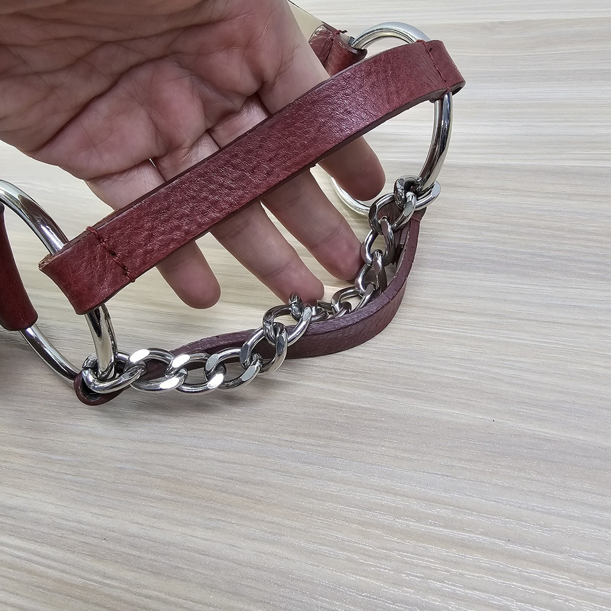 Michael Kors Waist Belt Womens Large Burgundy Chain Leather Ring Boho Statement Michael Kors Waist Belt Womens Large Burgundy Chain Leather  main image 3