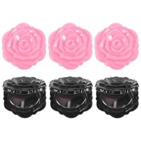 6Pcs Rose Form Faltbarer Spiegel Kosmetischer Spiegel Vintage Make -Up -Spiegel