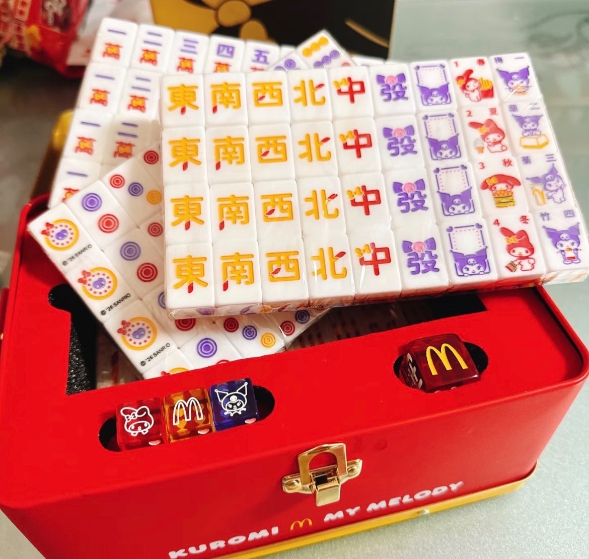 2026 New Kuromi X Melody McDonald's Crystal Portable Mini Mahjong