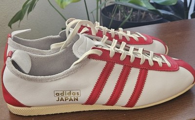 adidas Japan White/Red Leather Low Top Lace Up Sneaker Rubber Sole