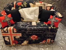 INSPIRATIONAL AMAZING GRACE SOFA TISSUE BOX COVER NEW HANDMADE FREE TISSUES